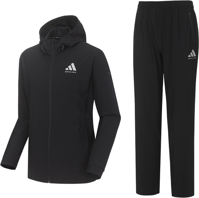 아디다스 컴뱃스포츠 마샬아츠 에어로쿨 트레이닝복 세트 TR140HS-1 BK 트랙탑 후드집업