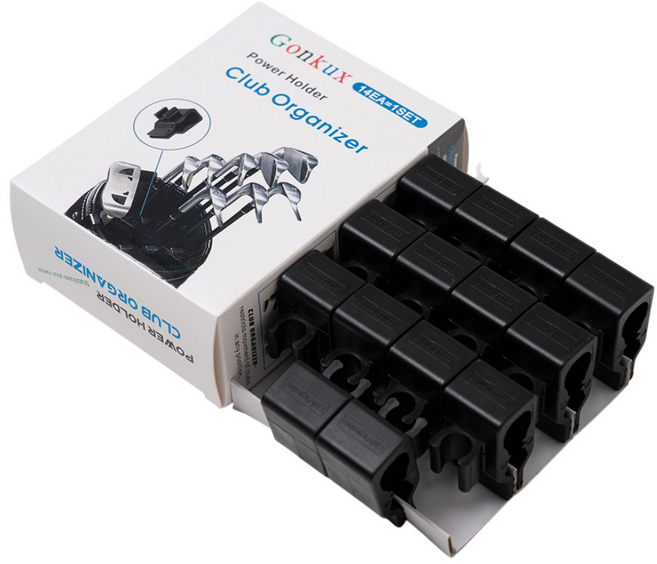 골프 캐디백 아이언 홀더 골프채 고정 클립, 14개, 블랙