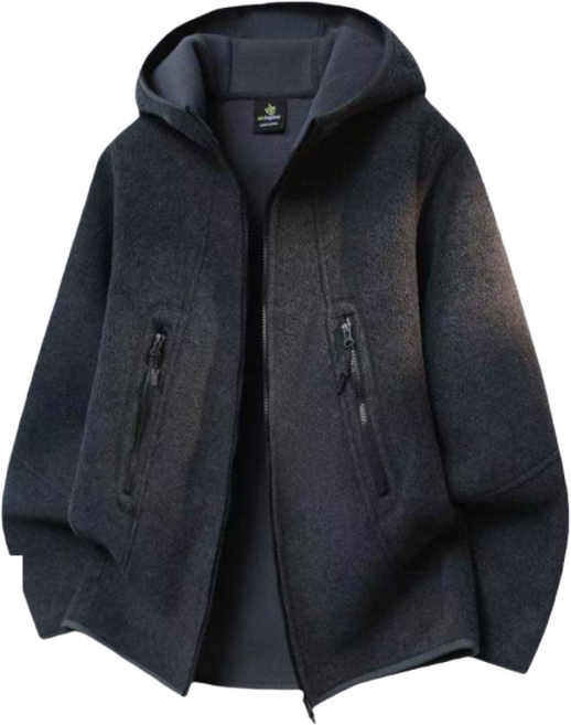 Makone 남성 가을 겨울 캐주얼 경량 후드 기모 맨투맨 집업 자켓