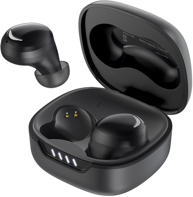 YINTEE 커널형 무선 블루투스 이어폰 ENC 노이즈 캔슬링, A06, 블랙