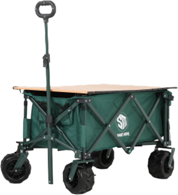 [블랙 프라이데이 이벤트] 스마트무브 프리미엄 캠핑 웨건 광폭바퀴 뒷문 확장형, 카키, 1개