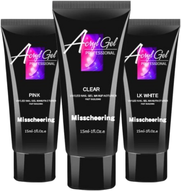 미스치어링 손톱 연장 재료 베이직 폴리젤, 누드핑크, 1개