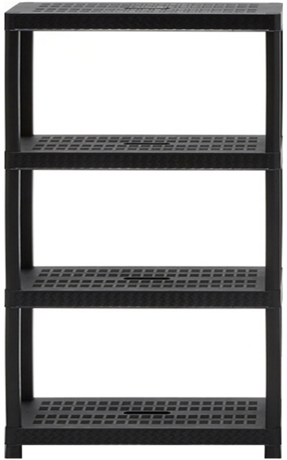 보네드 크라운 라탄 3단 4단 5단 플라스틱 주방 침실 화분 진열대 슬림 틈새 다용도 선반, 크라운_M사이즈__블랙_4단선반