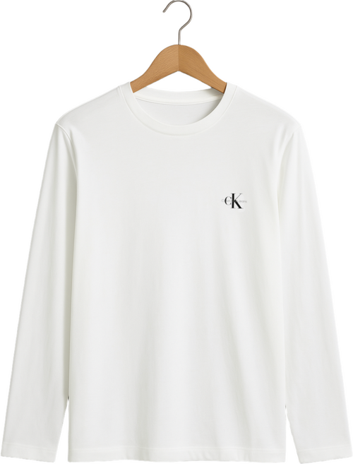 [국내백화점정품] 남녀공용 2PACK 릴렉스핏 모노그램 로고 긴팔 티셔츠 - 흰색