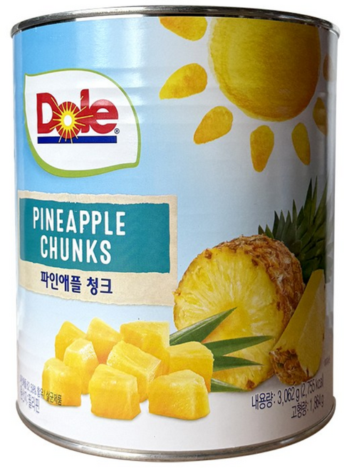 돌 파인애플 청크, 1개, 3kg