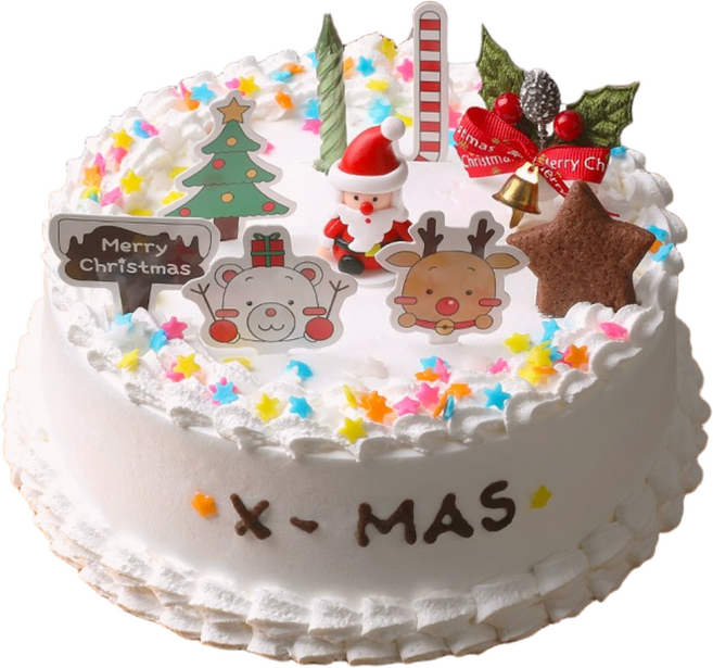 메이드케이크 크리스마스 케이크 만들기 세트 3호 바닐라시트 (출고일 지정시 배송메모에 연락처 기재 필수!!), 710g, 1세트, 크리스마스 케이크만들기 3호