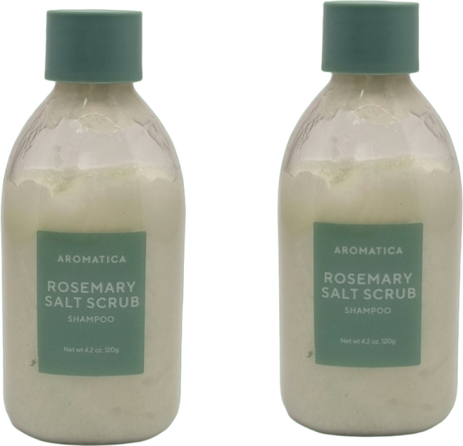 아로마티카 로즈마리 솔트 스크럽 샴푸 여행용 휴대용 사이즈, 120g, 2개