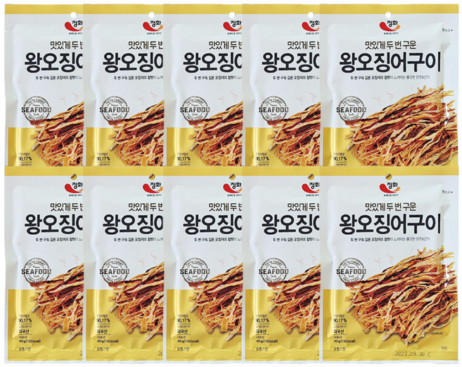 정화식품 왕오징어구이, 40g, 10개
