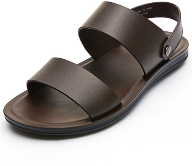 엘칸토 마쯔 남성 소가죽 더블 스트랩 샌들 2.3cm LCMW65M326