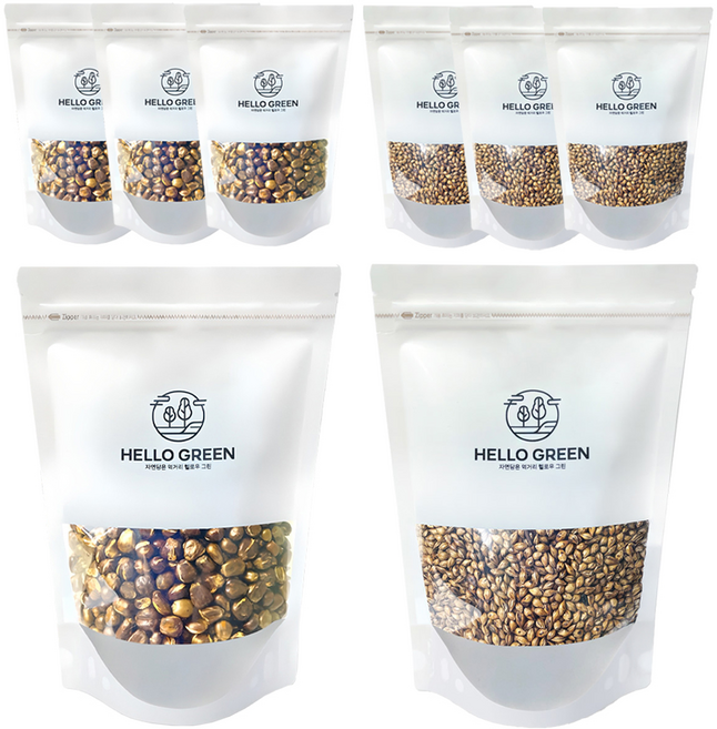 HELLOGREEN 焙炒玉米茶 500g + 焙炒麥茶 400g, 2包, 4組, 900g