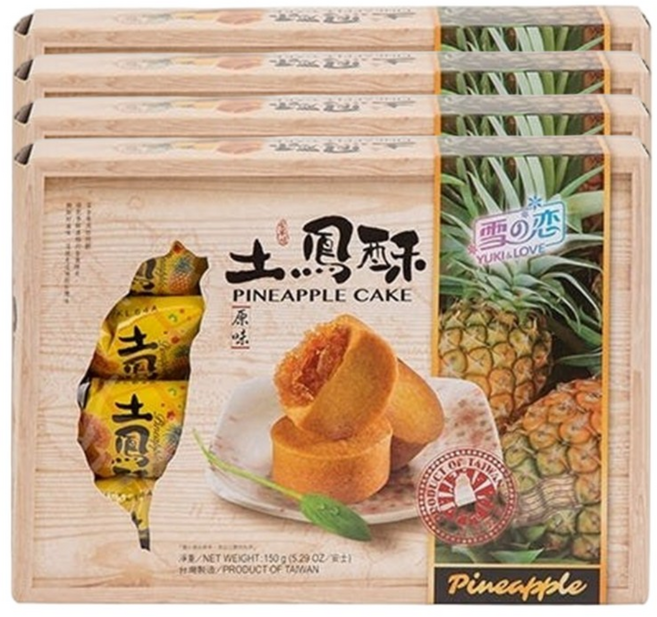 유키앤러브 대만 펑리수 파인애플 케이크, 4개, 150g