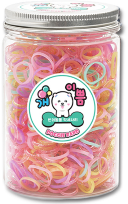 이쁨달다 개이쁨 1+1 강아지 반려견 고무줄 머리끈, 1세트, 개이쁨 머리끈 1+1