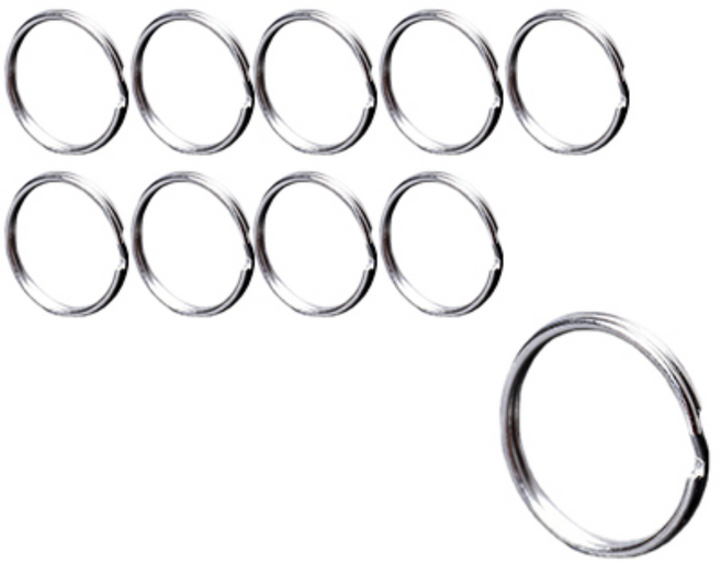 열쇠고리링 집 키 자동차 키홀더, 10mm, 1세트, 실버 10mm 10개