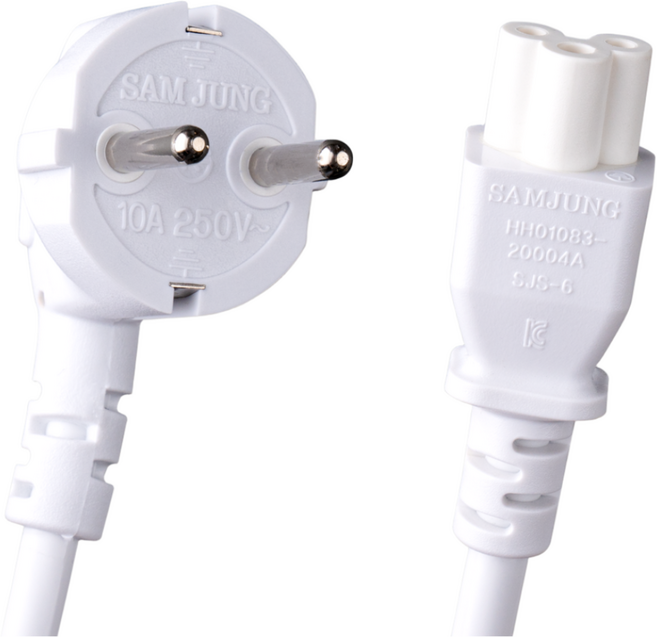 삼정 국산 AC 전원케이블 크로바 백색 코드, 1.5m, 1개