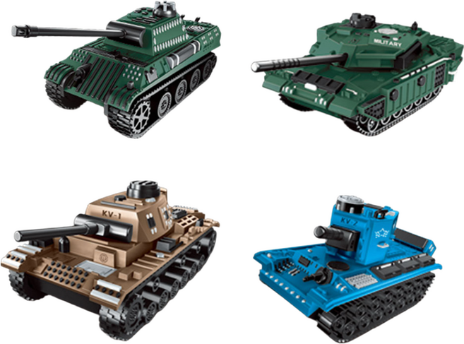 4D 탱크 밀리터리 프라모델 만들기 4종, 1세트