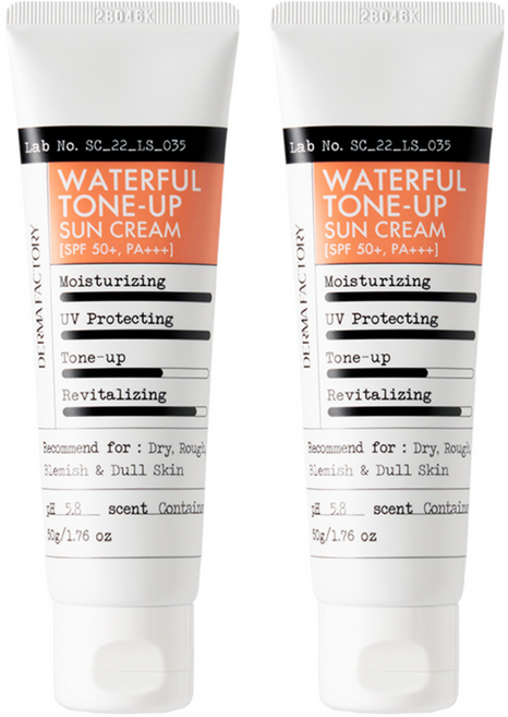 더마팩토리 워터풀 톤업 선크림 SPF50+ PA+++, 50g, 2개
