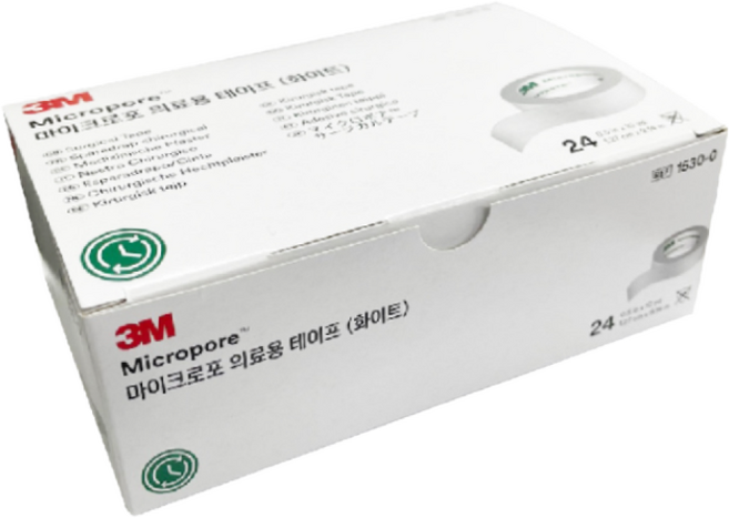 글로벌스토어 의료용 3M 마이크로포 테이프 화이트 24개, 3박스
