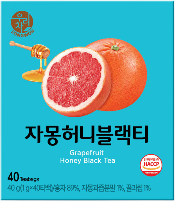 우리차 자몽허니 블랙티, 1g, 40개입, 1개
