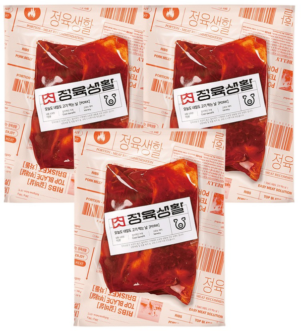[무료배송/당일출고] 정육생활 고추장 돼지불고기 200g, 3개