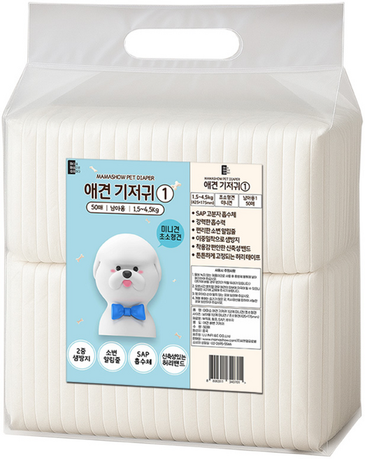 마마쇼 디럭스 수컷 애견기저귀, 초소형, 50개입, 1개