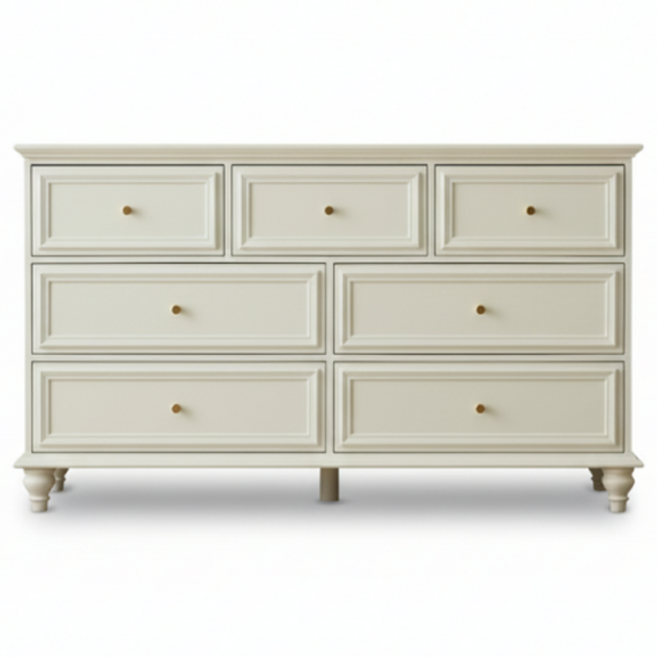 하우몬트 원목 엔틱 수납장 침실 옷장 인테리어수납장 고급 엔틱서랍장 대형캐비넷, 7개, 크림베이지