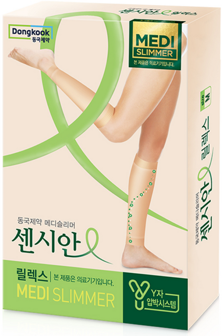 동국제약 의료기기허가 압박용밴드 센시안 메디슬리머 릴렉스 종아리형 붓기제거 혈액순환, 베이지, 1개, M-L