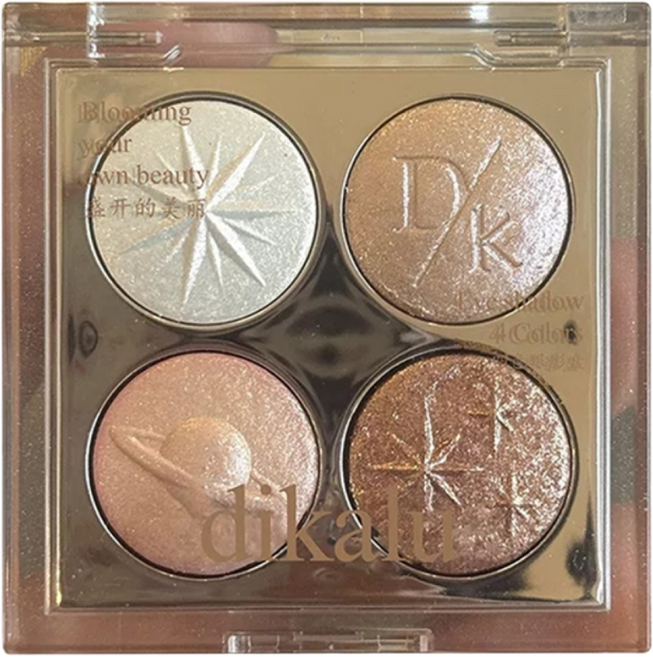 아이섀도우 글리터 은하수 빛나는 4색 아이섀도우 팔레트 물방울 글리터 섀도우 오로라 다이아 섬광, 3개, 01