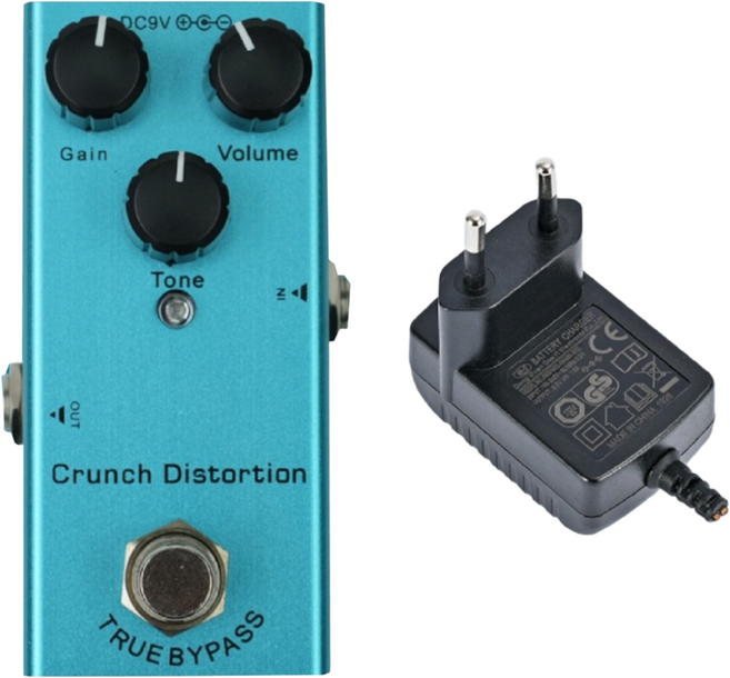 일렉기타 이펙터 크런치 디스토션 어댑터 포함, 1개