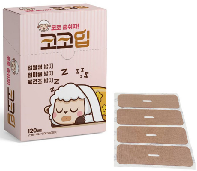 코코입 입벌림 방지 밴드 개방형 120매 입막음 테이프 구강호흡 방지, 1개