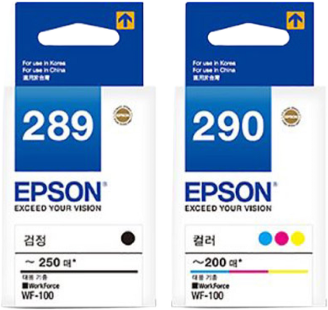 엡손 T2891 T2900 정품 Workforce 100 WF100 T289 T290, WF100기종 정품 엡손 (T289/T290) 검정, 1개