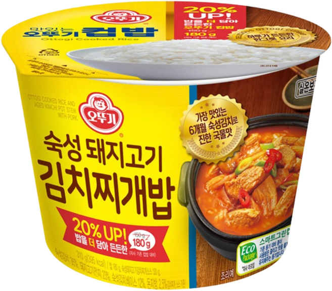 오뚜기 컵밥 숙성돼지고기 김치찌개밥, 5개, 310g
