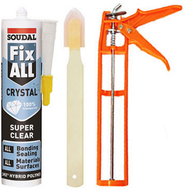 수달 픽스올 크리스탈 투명실란트 + 헤라 + 실리콘 건 세트, 1세트