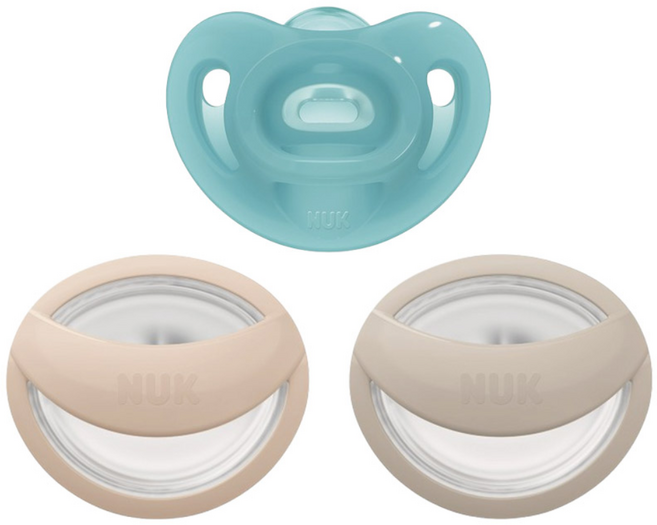 누크 쪽쪽이 체험팩 S1(0~6개월) 올실리콘+역방향(침독예방) [센서티브 1개 + 마미필 2개], 1세트, 블루+그레이지+샌드스톤, S1 (0~6개월)