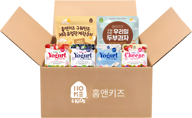 홈앤키즈 한 주 동안 아이 외출간식 B세트 [계란과자 1개+두부과자 1개+사르르쏙 딸기1+사르르쏙 플레인1+사르르쏙 블루베리1+사르르쏙 치즈딸기1], 1개