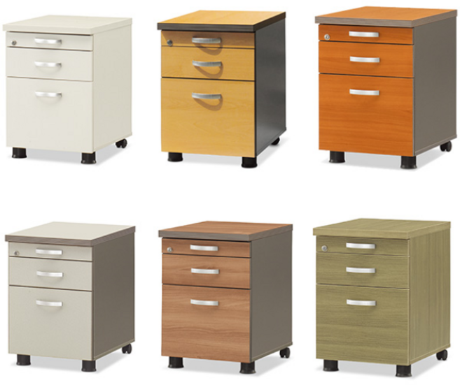 사무용 고급 펜 목재서랍 단레일 이동서랍장 사무실 3단 책상서랍장, 아카시아