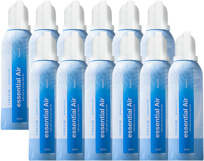 [12개] 지리에어 산소캔 휴대용 미니 공기캔 여행용 에센셜에어 253ml, 12개