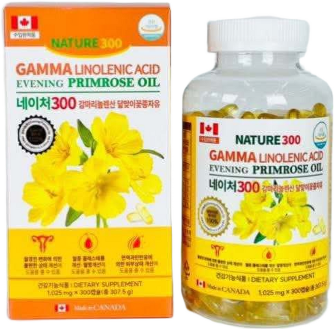 네이처스힐 캐나다직수입 감마리놀렌산 달맞이꽃종자유 (1001mg * 300캡슐) 'Evening Primrose Oil', 1개