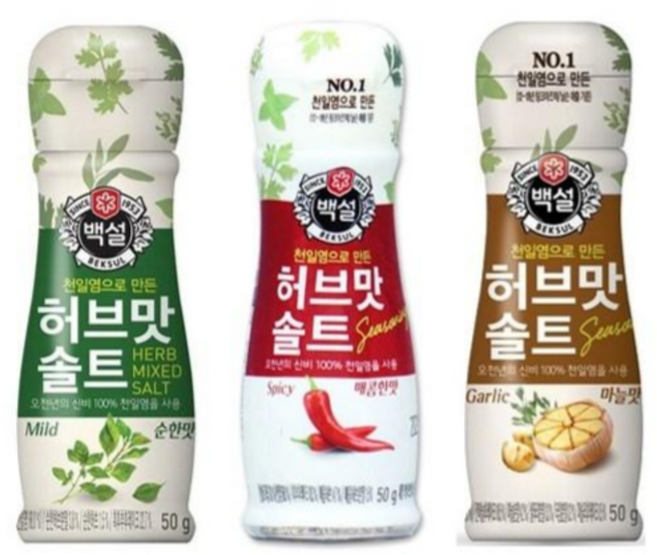 (에이브쇼핑) 허브솔트 50g x 3종(순한 매운 마늘), 1세트