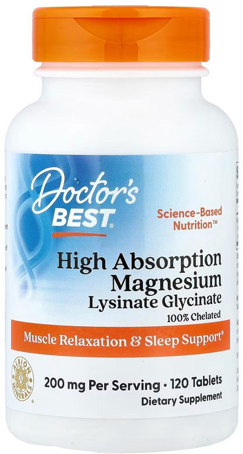 1+1 닥터스베스트 고흡수 마그네슘 리시네이트 글리시네이트 킬레이트화 알비온 TRAACS 2000mg 추출 120정 /해외직구 미국정품, 2개