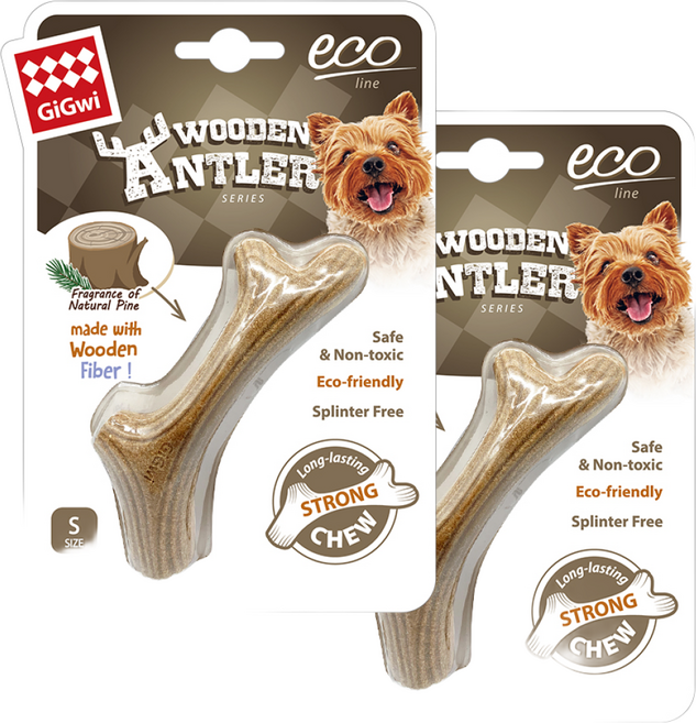 기그위 스트레스 해소 이갈이 장난감 도그츄 S, 브라운, 2개