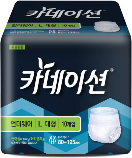 카네이션 남여공용 성인기저귀 언더웨어 L, 대형, 10개입, 8개