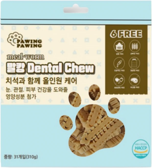 포잉포잉 이빨없는 강아지도 좋아하는 소형견 노령견 치석제거 밀웜첨가 영양 강아지간식 말캉 강아지텐탈츄, 1개, 310g, 연어혼합맛 - 쿠팡