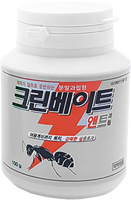 화단 옥상 잔디 실내 각종 개미퇴치 뿌리는 과립형 개미약 크린베이트 100g + 개미캡 먹이캡 2세트(10개), 1세트