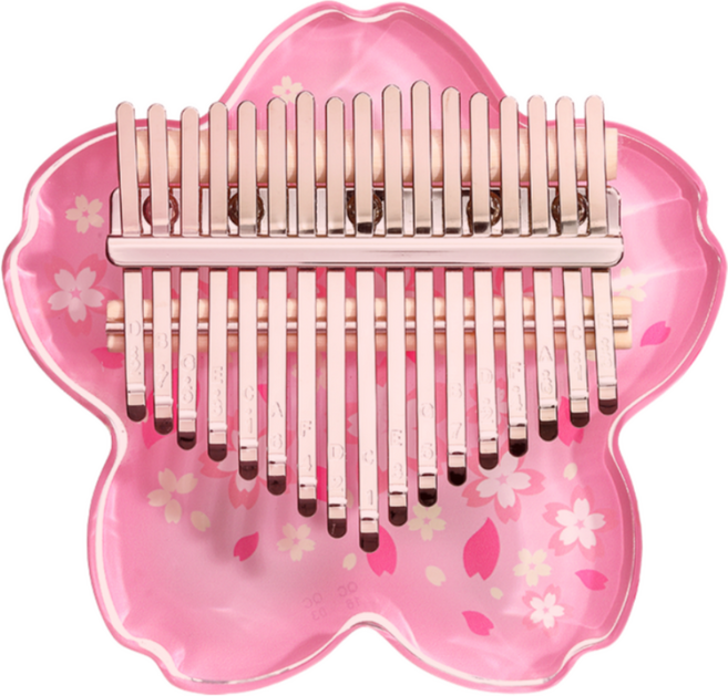 화슈 크리스탈 벗꽃 17키 예쁜 선물용 칼림바 하드케이스 셋트, 1세트