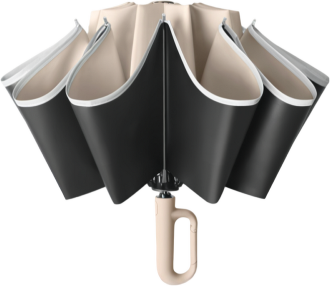 프린토어 튼튼한 10K 거꾸로 카라비너 손잡이 3단 자동 거꾸로 UV 자외선 차단 튼튼한 양우산 답례품 거꾸로 카라비너