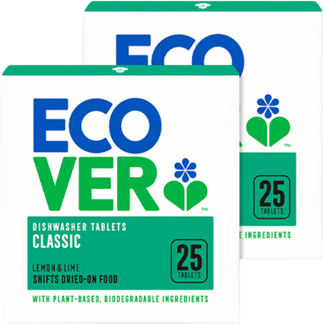 에코버 클래식 식기세척기세제 레몬&라임, 2개, 500g