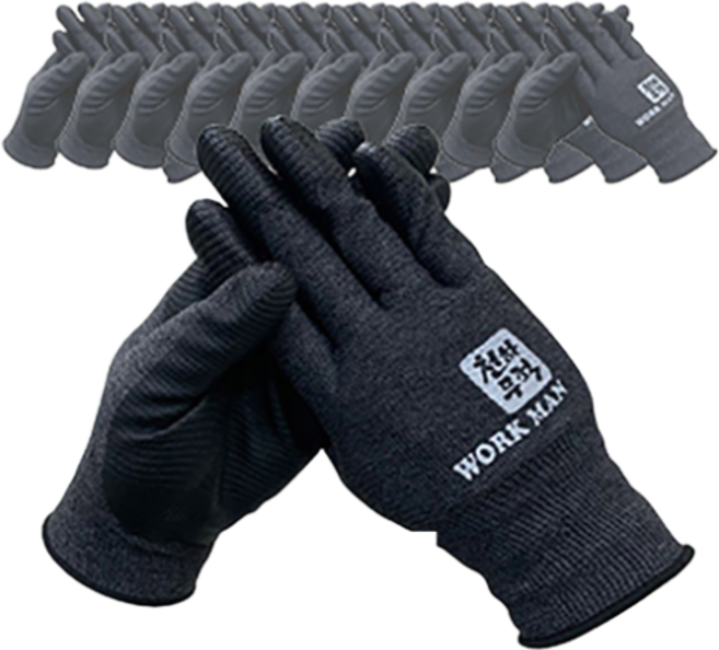 천하무적 승리 U3워크맨 장갑, 천하무적  U3워크맨-블랙 M, 10개