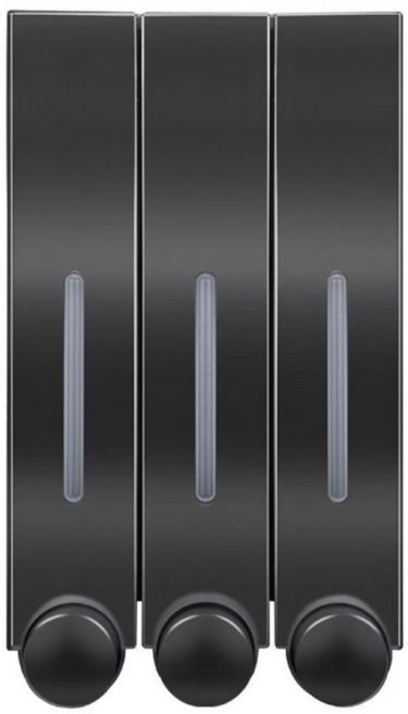 욕실 물비누 디스펜서, 메탈블랙 3구, 1개