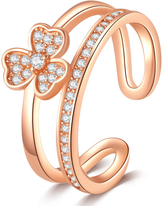 파노티무역 14K 도금 행운 오픈링 데일리 반지