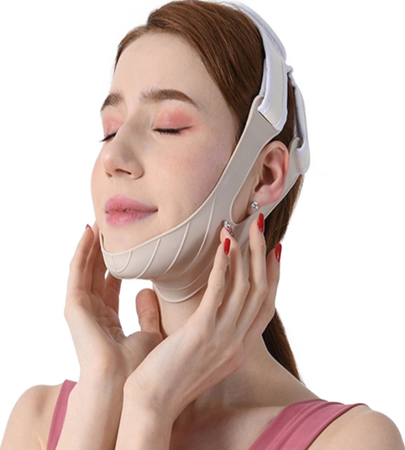 하니모아 얼굴 v라인 실리콘 리프팅 밴드, 1개, 핑크